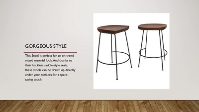 Diya Chestnut and Black Mango Wood Bar Stools, Set of 2
