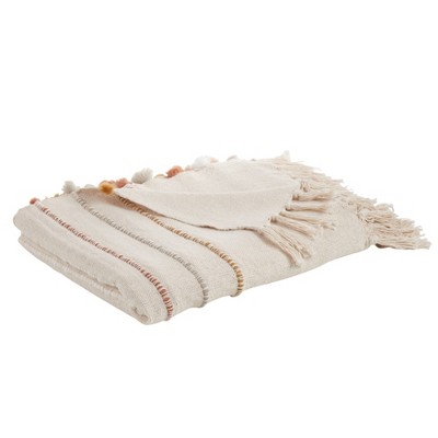 Subtle Striped 50"x60" Reversible Cotton-Acrylic Throw Blanket