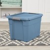 Sterilite 12 Gallon Latching Tote, Stackable Storage Bin Container with Secure Lid to Organize Home and Office, Washed Blue, 12 Pack - 4 of 4