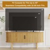 TV Stand, Modern TV Console Table with Storage Compartment and Sliding Door, Gaming Entertainment Center with Cabinet for Living Room, Bedroom, Office - 4 of 4