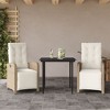 vidaXL Bistro Set Beige PE rattan 3 Piece Adjustable Footrests - 2 of 4