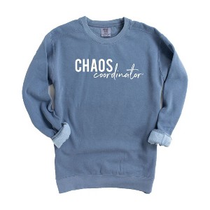 Simply Sage Market Women's Garment Dyed Graphic Sweatshirt Chaos Queen - 1 of 2