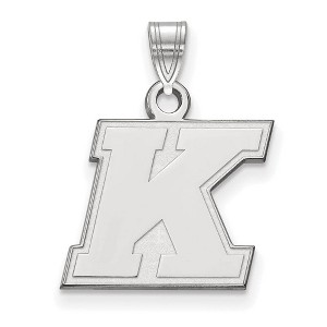 Black Bow Jewelry 14k White Gold Kent State Golden Flashes NCAA Small Pendant - 1 of 3
