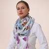 YOUZEY Petal Drift Lightweight Cotton Scarf with Tassels - Blue - 3 of 4
