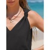 EXLURA EXLURA Womens Summer Tank Tops Casual V Neck Knotted Sleeveless Cami Blouses Fashion Cute Shirts Beach Vacation 2025 Black - 4 of 4