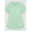 Avenue Women's Plus Size Crochet Cut Out Top - 3 of 4