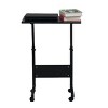 Syemin Desks Adjustable Overbed Bedside Table With Wheels Side Table Laptop Table Removable Snack Table for Small Spaces, Black, 23.62"*15.75"*27.56" - 2 of 4