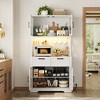 Besiost 71" Tall Farmhouse Kitchen Storage Cabinet with Door and Drawers, Freestanding Buffet Table with Shelves - 2 of 4