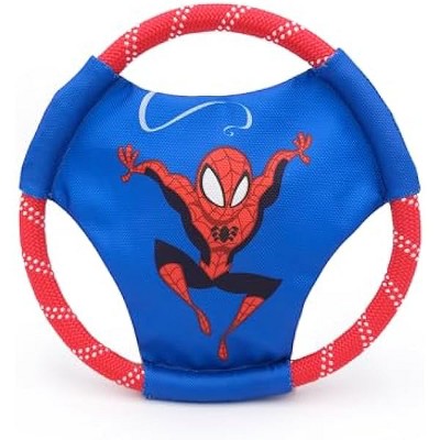 ZippyPaws Marvel Rope Gliderz - Durable Outdoor Dog Toy, Pet Flying Disc, Soft Frisbee Dog Toy - Spider-Man