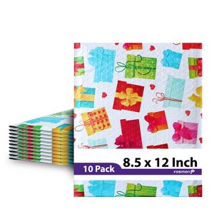 Fosmon 8.5 x 12 - #2 Gift Wrap Birthday Holiday Poly Bubble Mailer, Lightweight Water/Dust/Shock/Tear Resistant Padded Shipping Envelopes - 1 of 4