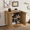 Small Rustic Mango Wood Accent Cabinet with Fluted Doors and Adjustable Shelf for Entryway or Living Room-The Pop Home - 3 of 4