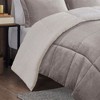 Sapphtopaz 4-Piece King Sheet Set, Plush Alternative Comforter Set, Sheets King Size Bed Set, Bedding with Decorative Pillow -Gray & Ivory - 3 of 4
