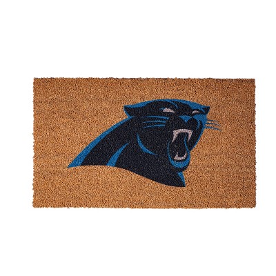 EvergreenNFLCarolina Panthers Logo Natural Coir 28 x 16 Inches Indoor Outdoor Doormat