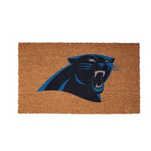 EvergreenNFLCarolina Panthers Logo Natural Coir 28 x 16 Inches Indoor Outdoor Doormat - 1 of 4