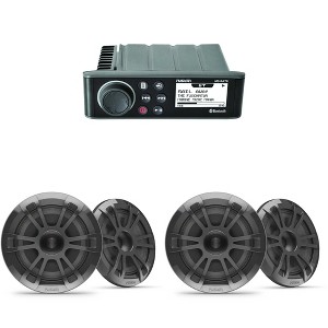 Fusion Entertainment MS-RA70 Marine Entertainment System with Bluetooth with 2 Pairs Fusion EL-F653SPG 010-02080-23 EL Series 6.5" 2-Way Marine Coa... - 1 of 4
