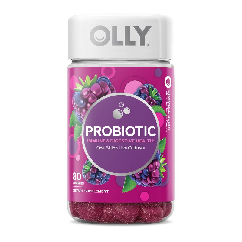 OLLY Probiotic Gummies for Immune &#38; Digestive Support - Bramble Berry - 80ct, 1 of 10