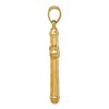 Black Bow Jewelry Mens 14k Yellow Gold Hollow Reversible Textured Cross Pendant, 29x53mm - 2 of 4