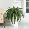 DR.Planzen Artificial Fern Plant in 15.7"/16'' Plastic Planter (3 Colors) - Faux Indoor/Outdoor Floor Plants Tall House Plant (Set of 2) - 4 of 4