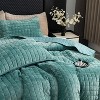 Hachikiko Soft Plush Luxurious Velvet Quilt Set with Pillow Shams, Modern Quilted Bedding for Bedroom & Guest Room Decor - 3 of 4
