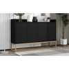 VYNXARIA TREXM Modern Black Sideboard Buffet Cabinet with Gold Legs - Stylish Storage Solution - 3 of 4