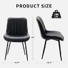 Upholstered Dining Chairs Set of 2, Modern Faux Leather Dining Room Kitchen Side Chair with Padded Seat and Metal Legs for Restaurant/Cafe - 2 of 4