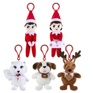 Elf on the Shelf Plushee Pals Mini Clip-On Set of 5, Includes Boy, Girl, Arctic Fox, Saint Bernard & Reindeer, Ages 3 and Up - 1 of 4