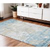 Gold Sky Blue And Ivory Abstract Area Rug - 2 of 4
