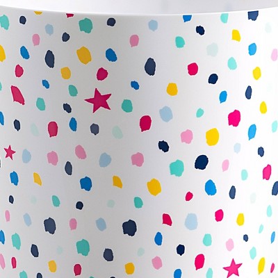 White Plastic Confetti Dot Kids' Wastebasket