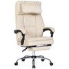 NicBex Office Chair Height Adjustable Modern Velvet Ergonomic Chair Computer Chair with Headrest, Footrest and Armrests for Office, Study, Beige - 3 of 4