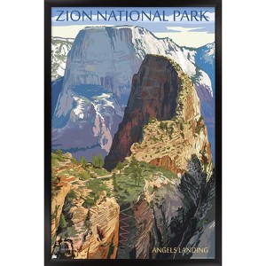 Trends International Lantern Press - Zion National Park, Utah, Angels Landing Framed Wall Poster Prints - 1 of 4
