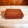 Hand-Carved Wooden Treasure Chest, 'Tree of Life' Jewelry & Watch Storage Box, 8x5 Inch Decorative Gift - 2 of 4