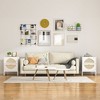 Resenkos White Nightstand Set of 2 for Bedroom, Wood Rattan Bedside Table Living Room End Table - 3 of 4