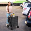 Tangkula Shopping Cart w/ Oxford Liner Folding Grocery Cart w/ Universal Front Wheels 32 Gal Large Capacity - 2 of 4