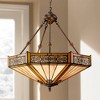 Robert Louis Tiffany Stratford Bronze Pendant Chandelier 20 3/4" Wide Farmhouse Rustic Art Glass 3-Light Fixture for Dining Room House Kitchen Island - 2 of 4