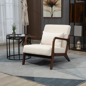 GDFStudio Bonny Modern Upholstered Accent Chair with Wooden Frame - 1 of 4