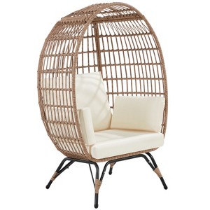 Yaheetech Outdoor Wicker Egg Basket Lounge Chair - 1 of 4