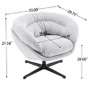Modern Swivel Accent Chair, Chenille 360° Swivel Chair with Removable Cushion and Black Metal Base for Living Room – Cuddlewood - 4 of 4