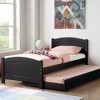 Infurnic Beds, Twin Over Pull-Out Bunk Bed with Trundle and Headboard, Extendable Bunk Beds for Small Space Bedroom, Black, 80"*50"*40" - 2 of 4