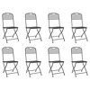 vidaXL Anthracite Metal Mesh Patio Dining Set - Foldable Chairs, Robust Table with Practical Top for Outdoor Dining in Garden, Patio, and More - 3 of 4