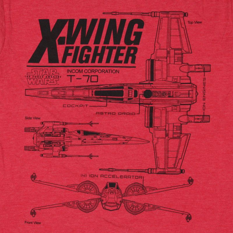 Star Wars Men's X-Wing Fighter T-70 Statistics T-Shirt Adult, 2 of 4