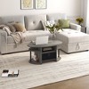 HOMLUX Modern Oval Coffee Table with Side Shelves and Fabric Storage Bin for Living Room - 2 of 4