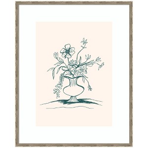 Kate and Laurel Framed Art Summer Stems by Kate Aurelia Holloway, 34x42, Mila Dark Silver - 1 of 4