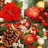 30 Inch Christmas Wreath, Prelit Christmas Door Wreath with 40 LED Lights Christmas Balls Bow - 3 of 4
