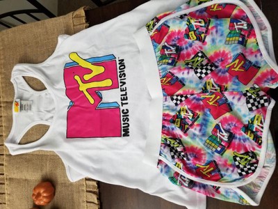 Mtv Womens' Music Television Vintage '80s Logos Tie Dye Sleep Pajama Pants  (xl) Multicoloured : Target