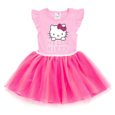 Hello Kitty, Dresses, Girls Xl Pink Hello Kitty Dress With Black Tutu