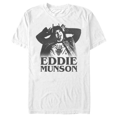 Men's Stranger Things Crazy Eddie T-shirt - White - Small : Target