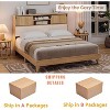 Rattan King Bed Frame with Headboard & Storage Shelves, Boho Rattan Bed Frame King Size, Solid Wooden Base with Sliding Door Shelf - 3 of 4