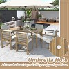 ELJGET 7 Piece Outdoor Dining Set for 6, Acacia Wood Table and Chairs with Soft Cushion for Patio Balcony and Backyard - 4 of 4