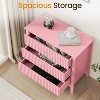 Heynemo Fluted 3 Drawer Dresser, Set of 1 with Ball Bearing Slide, Modern Nightstand Cabinet with Spacious Storage for Bedroom, Hallway, White - 4 of 4