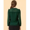 INSPIRE CHIC Women's Swiss Dots Long Sleeve Ruffled Work Office Chiffon Blouse - 4 of 4